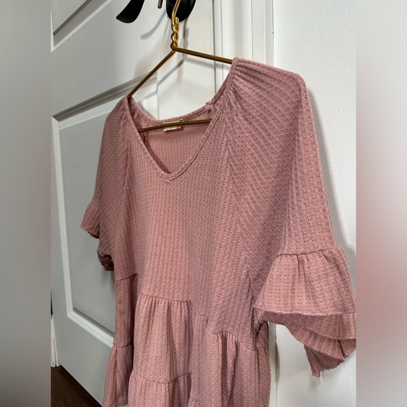 Altar'd State Waffle Knit Ruffle Top - Picture 2 of 4